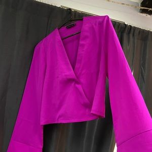 Pretty Little Thing Fuchsia Long Sleeve Blouse